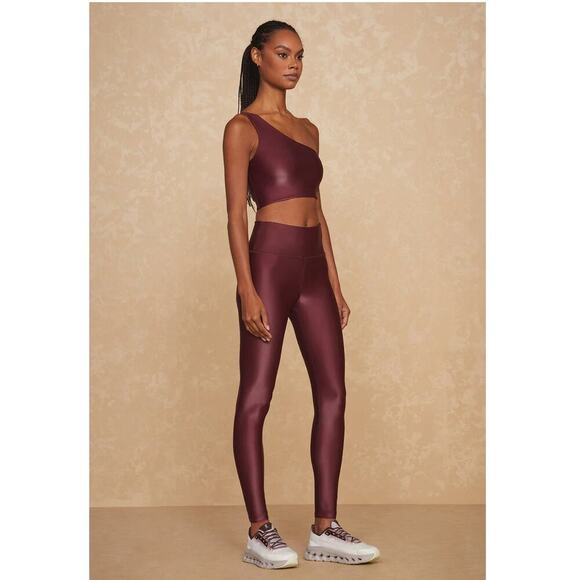 NOLI Matching SET Large Liquid Curve Sports Bra Liquid Leggings Pinot NWT - Picture 1 of 14